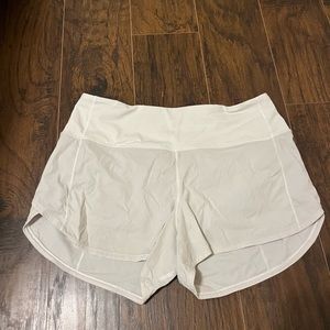 Lululemon white hight rise 4” speed up shorts
